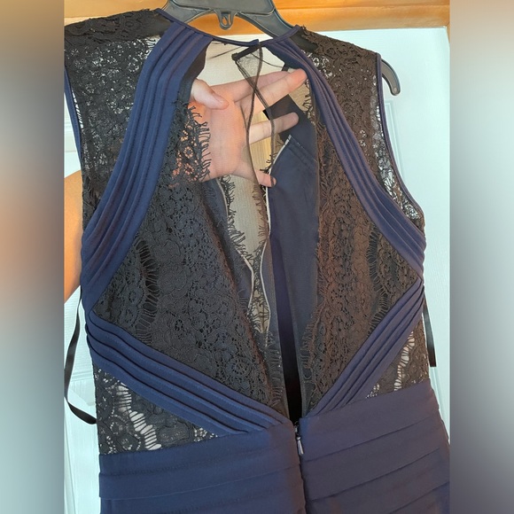 Navy, black, Lacey Bodycon Dress - Picture 2 of 10